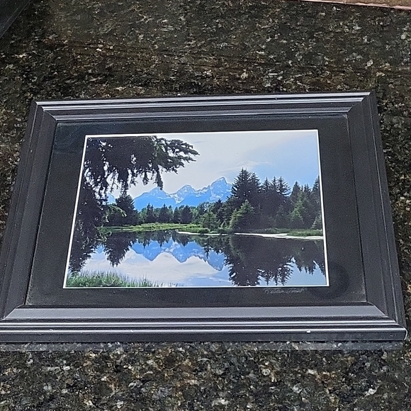 Scenic Landscape Framed Art in Black Signed Rita (Liab?) - Picture 1 of 7
